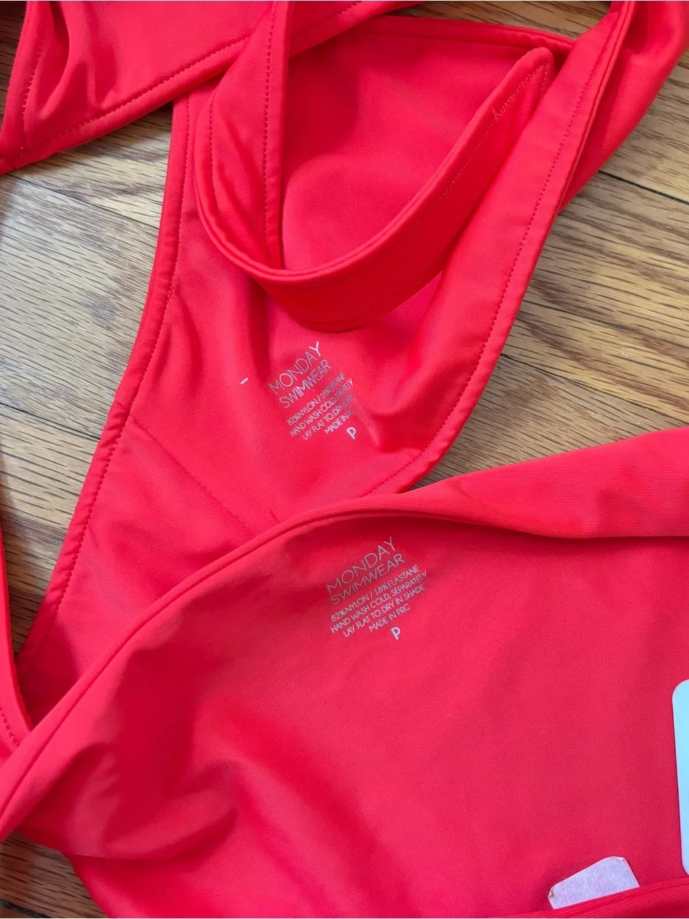 Monday Swimwear NWT Two Piece Bikini Set Chili Pepper Tie Front Top Red